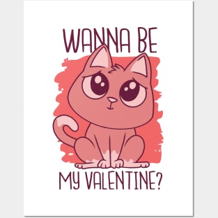 Wanna Be My Valentines Kitten Posters and Art